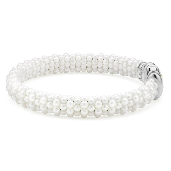 LAGOS WHITE CAVIAR Ceramic Beaded Bracelet | 9mm - Picture 4 of 13